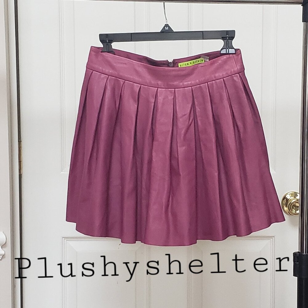Alice + Olivia Delicate Soft Lamb Skin Mini Skirt